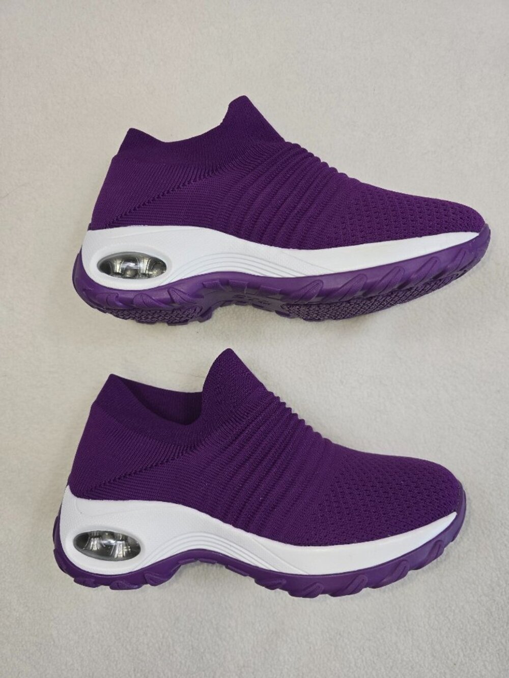 NEW STQ Womens Size 6.5 Slip-On Knit Walking Shoes Sneakers Purple